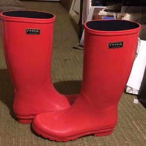 Red rain boots